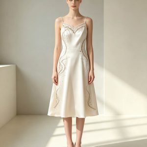 Silk Slip Dress with Lunéville Hand Beading
