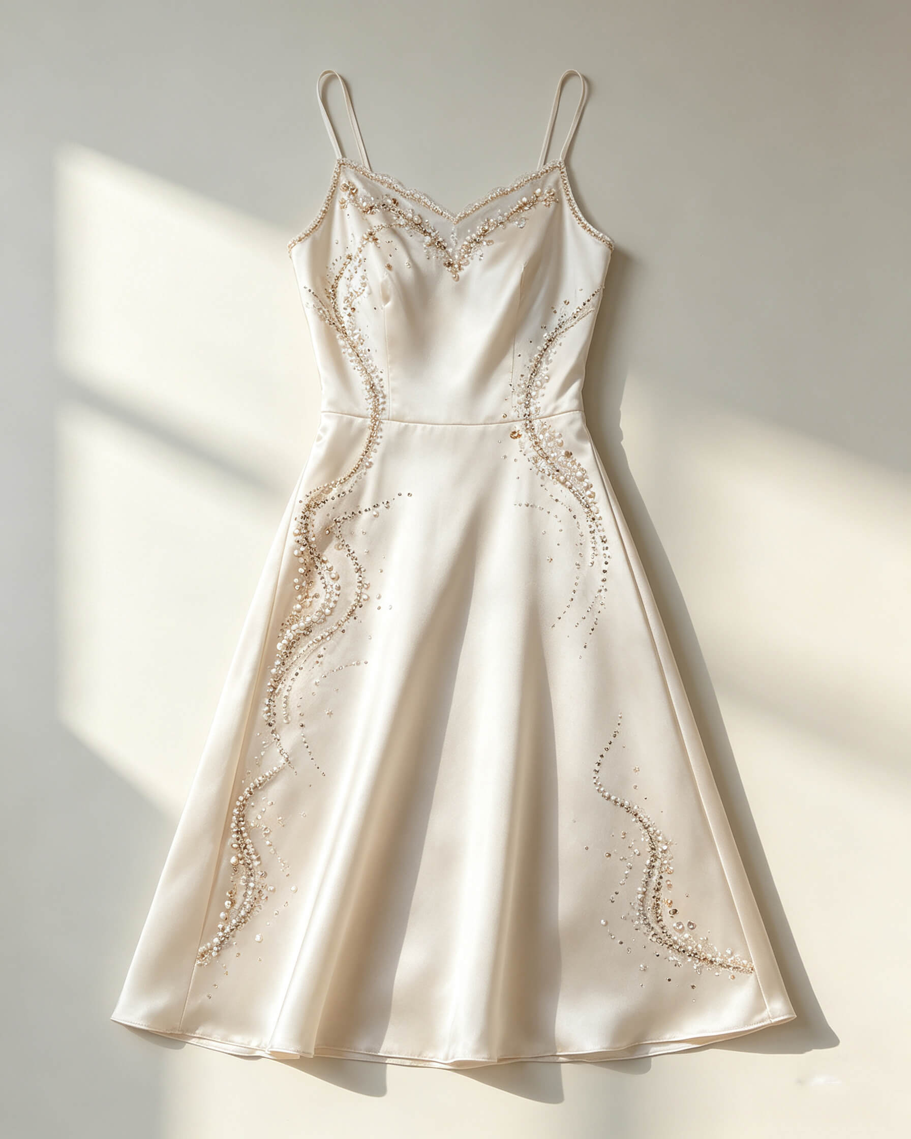 Silk Slip Dress with Lunéville Hand Beading - Image 4