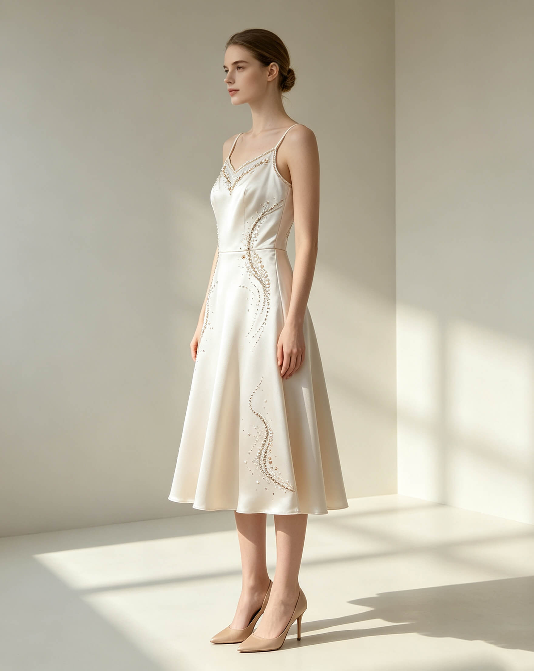 Silk Slip Dress with Lunéville Hand Beading - Image 2