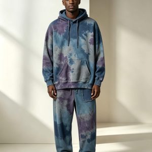 Botanical Hand Tie-Dye Street Hoodie Set