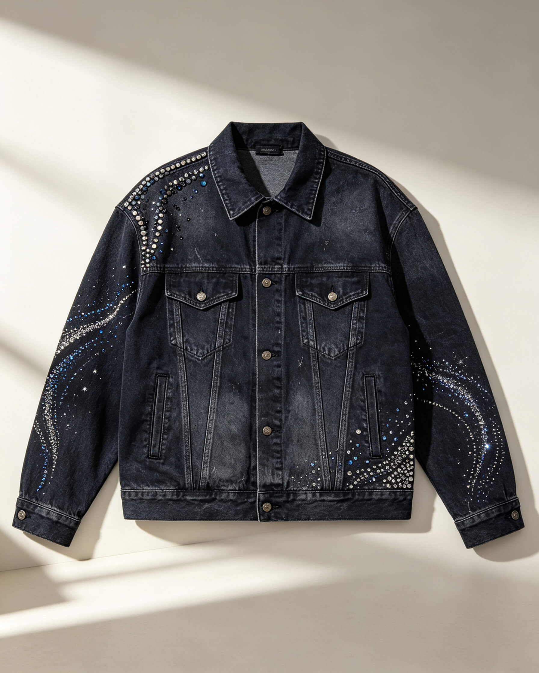 Hand Sequin Beading Denim Jacket - Image 4