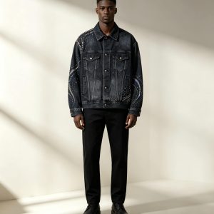 Hand Sequin Beading Denim Jacket