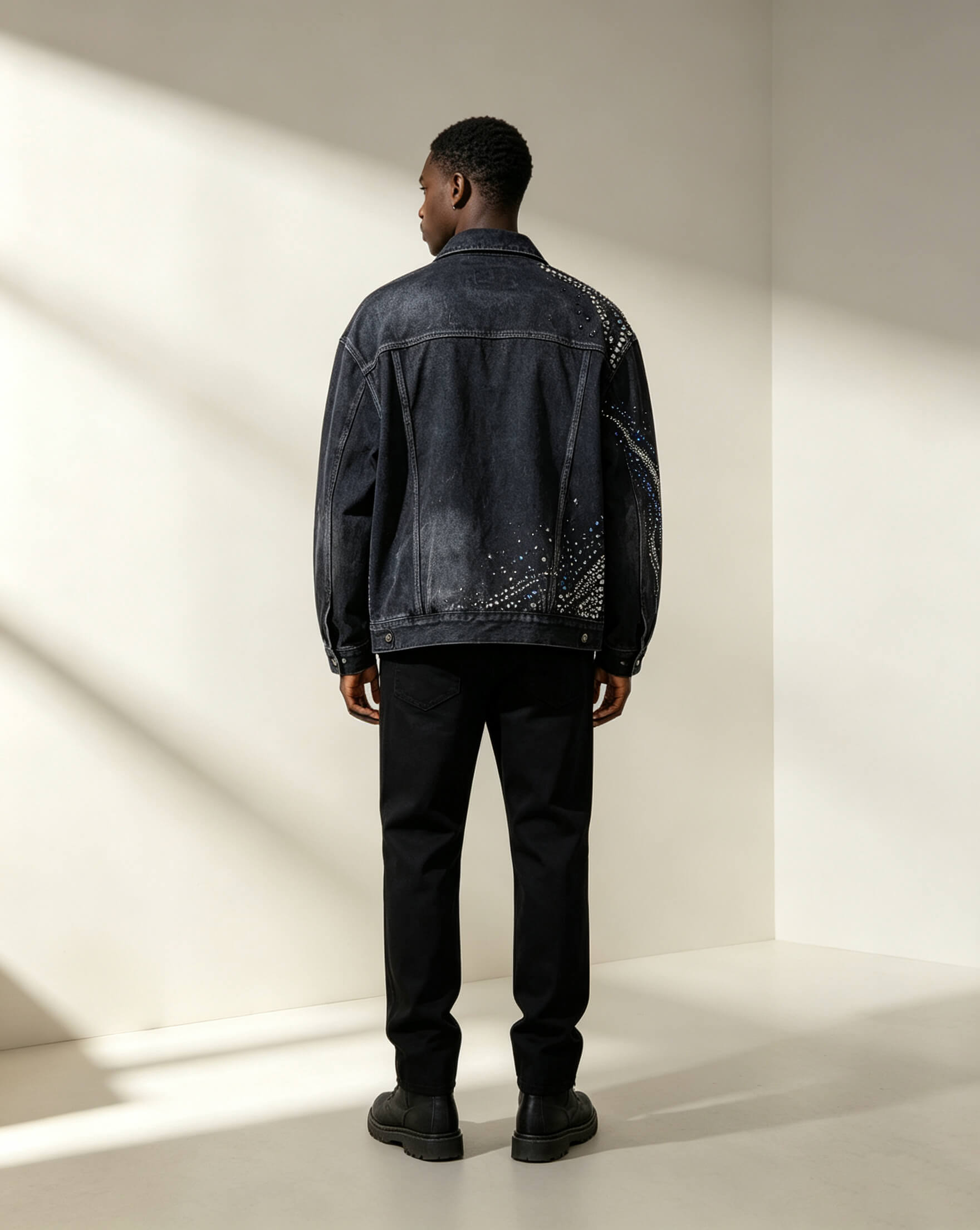 Hand Sequin Beading Denim Jacket - Image 3