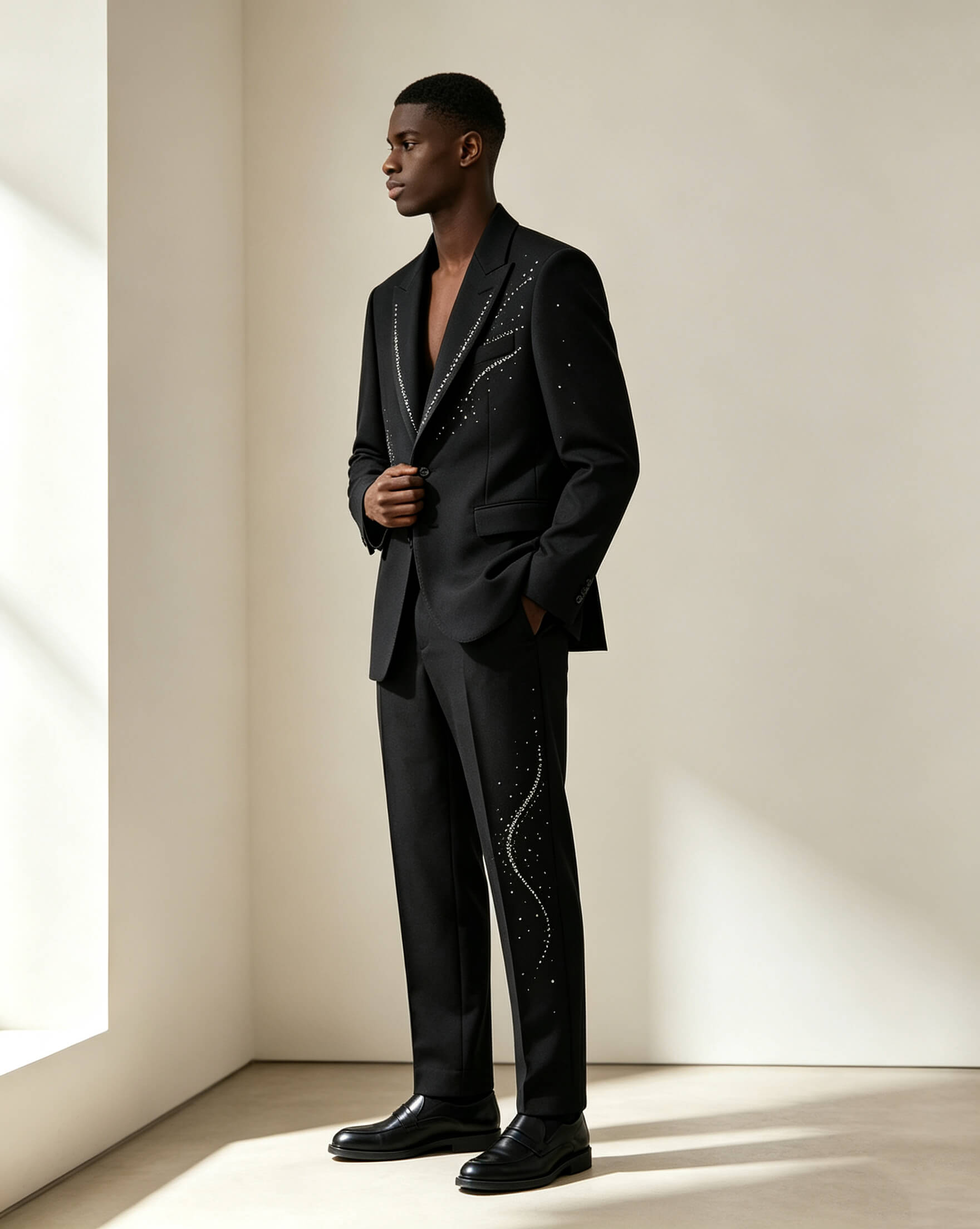 Hot-fix Rhinestone Tailored Suit - Image 2