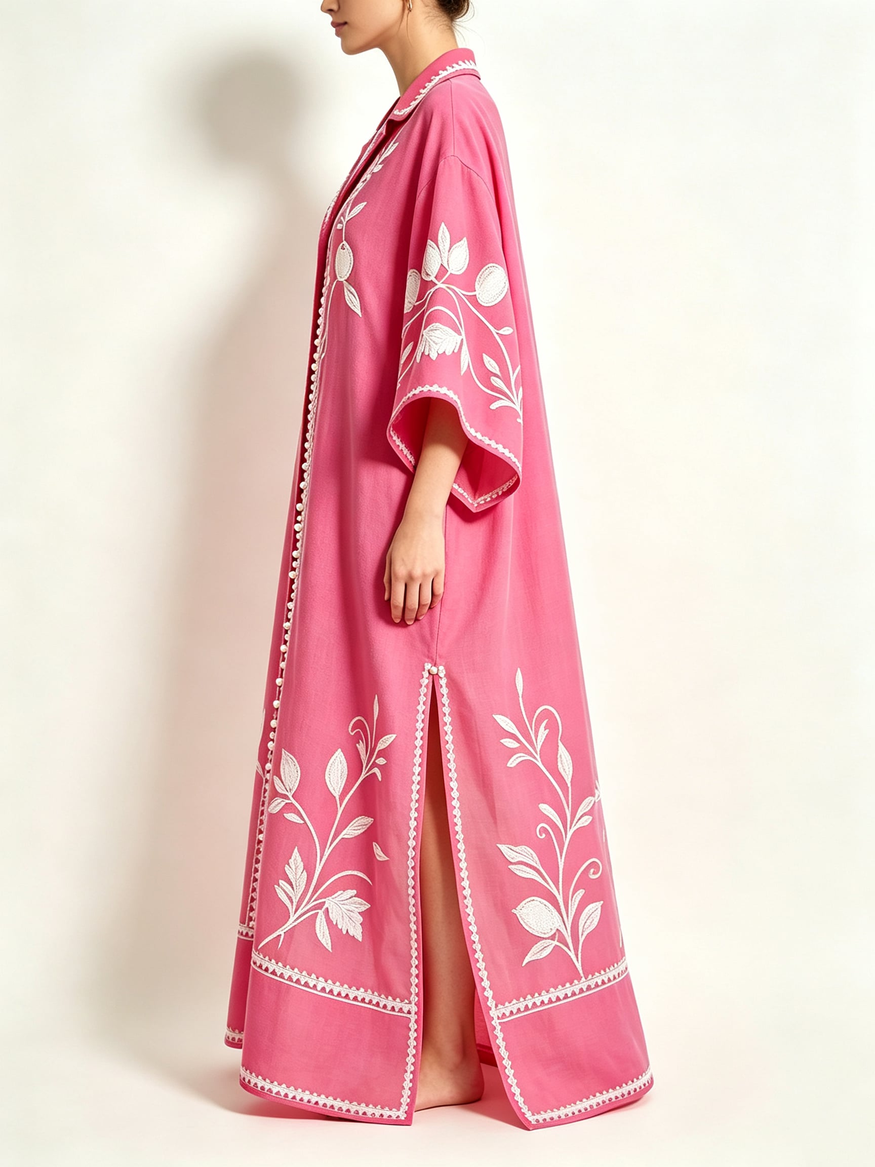 Embroidery Silk Shirt Dress & Duster Coat - Image 2