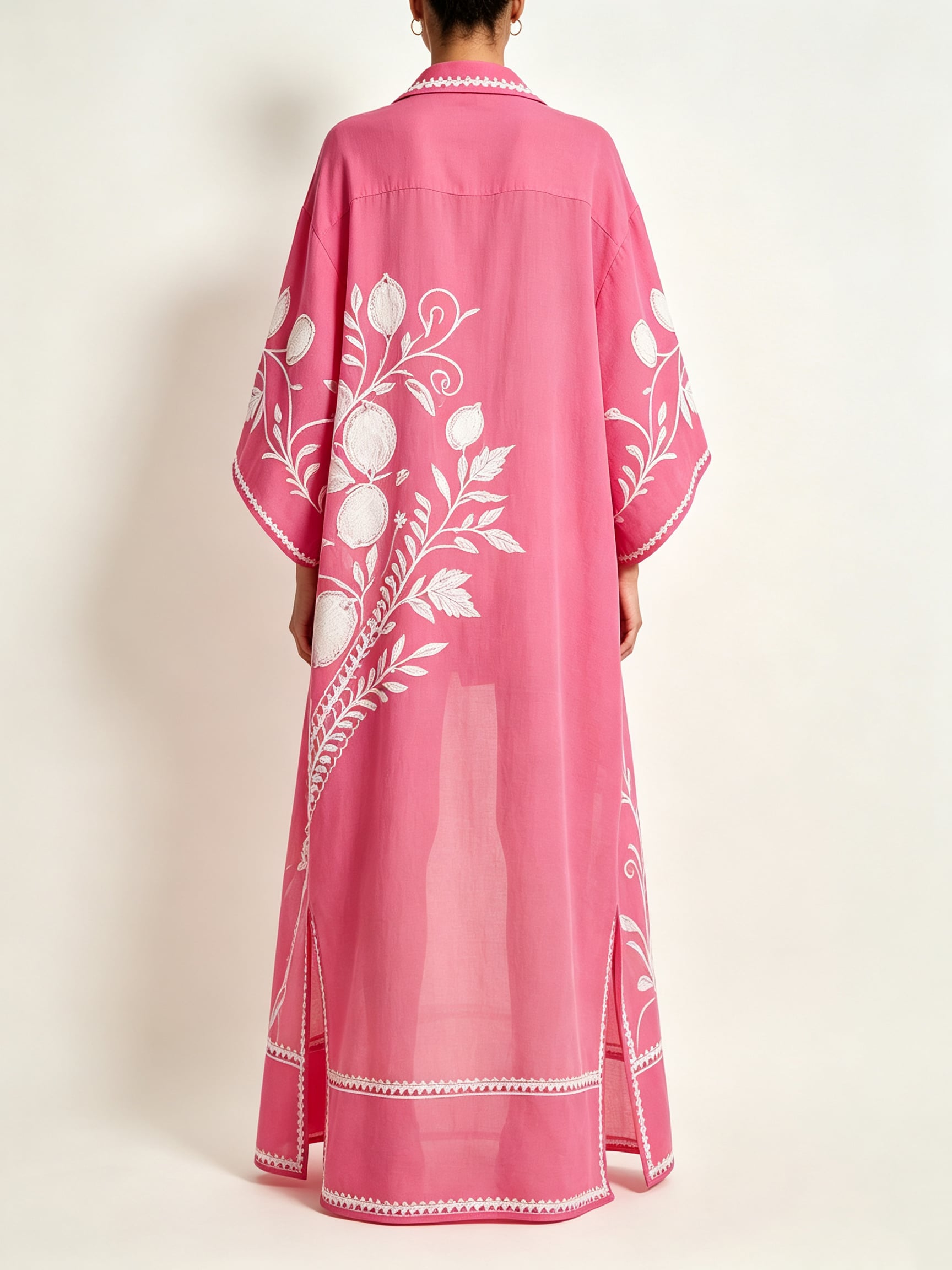 Embroidery Silk Shirt Dress & Duster Coat - Image 3